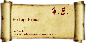 Holop Emma névjegykártya